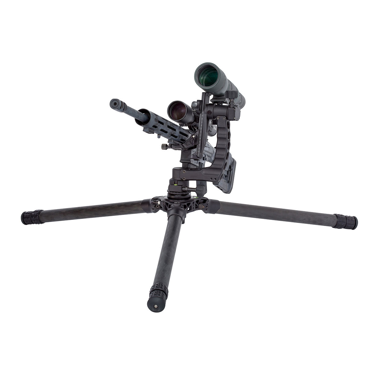 K01 Rifle Support Kit | 42mm Carbon Fiber Tripod, Gimbal Head, Leveling Base & Scope Mount