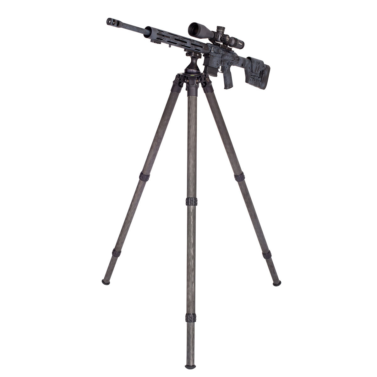 K05 Basic Rifle Tripod with Rifle Mounted Fully Extended